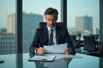 Homme d'affaires confiant dans un bureau moderne